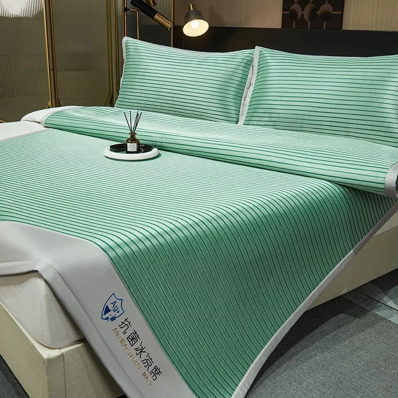 DecorBites™ Cooling Bed Mat Set: Foldable, Skin-Friendly Sleeping Cushion with Elastic Band