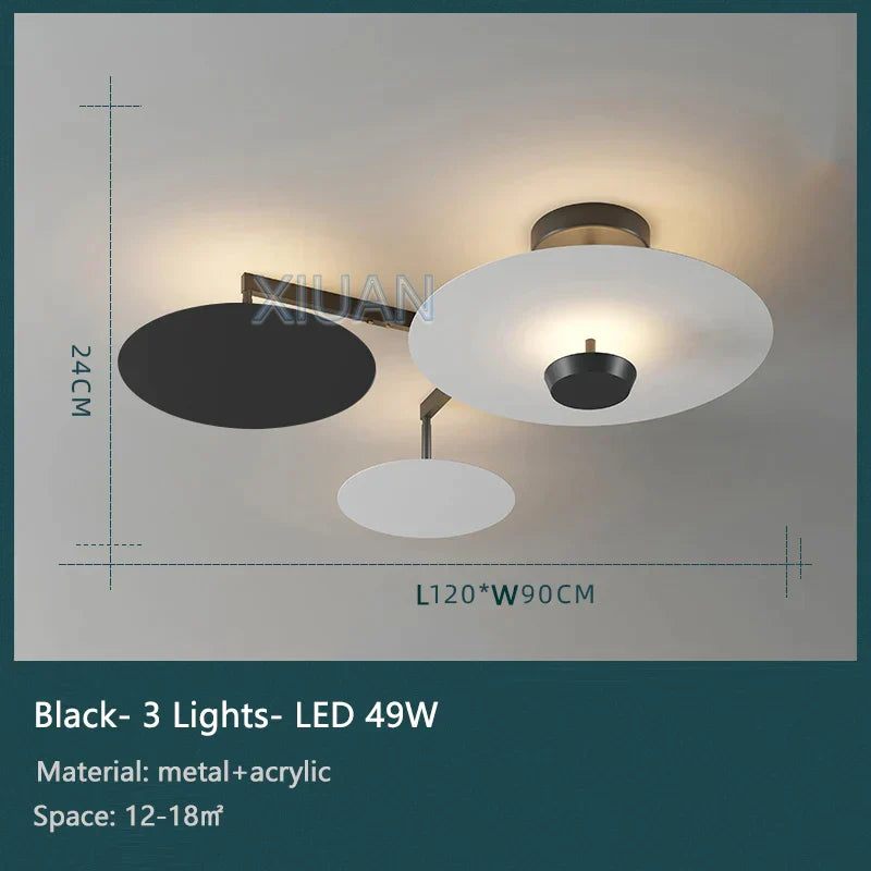 DecorBites™ Black Gold Round Chandelier with Remote Control Dimming Ceiling Lights