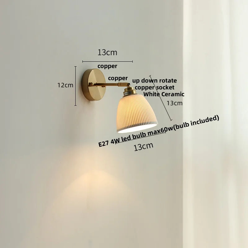 DecorBites™ Ceramic Wall Lights Rotatable LED, Modern Nordic Style for Hallway, Bedroom, Aisle