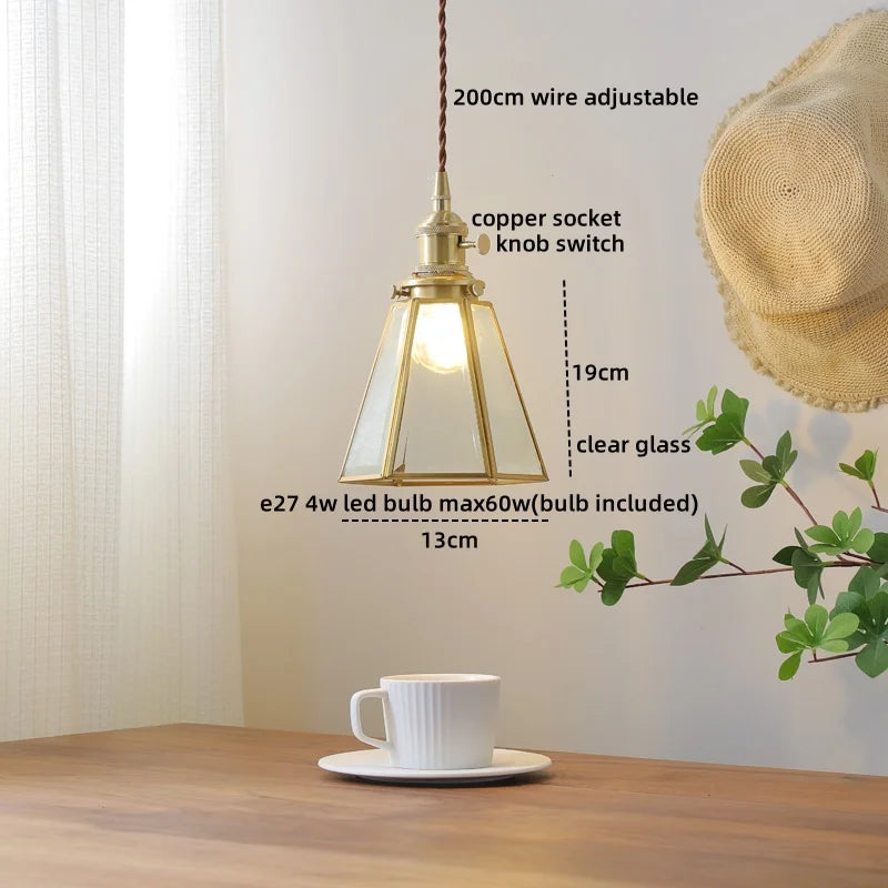 DecorBites™ Blue Glass LED Pendant Light - Modern Nordic Style for Bedroom, Living Room