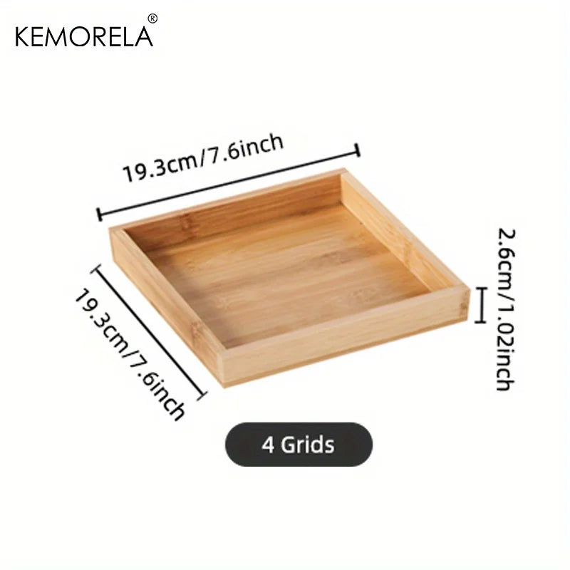 DecorBites™ Bamboo Wooden Rectangular Tea Tray | Elegant Tea Cup Stand Tray for Dining