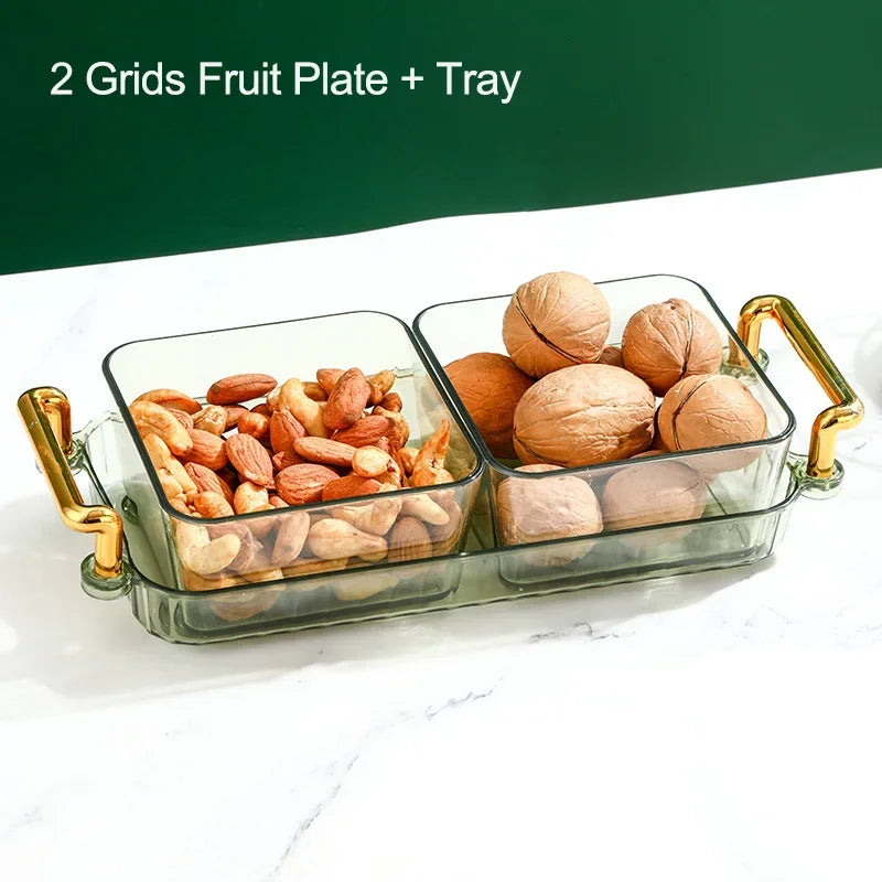 DecorBites™ 6-Grid Divided Fruit Plate Snack Dish Dry Fruit Tray Light Luxury Tray