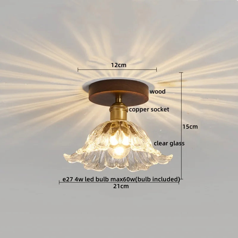 DecorBites™ Brass Glass Ceiling Lamp Modern LED Light Fixture - Elegant Home Decor