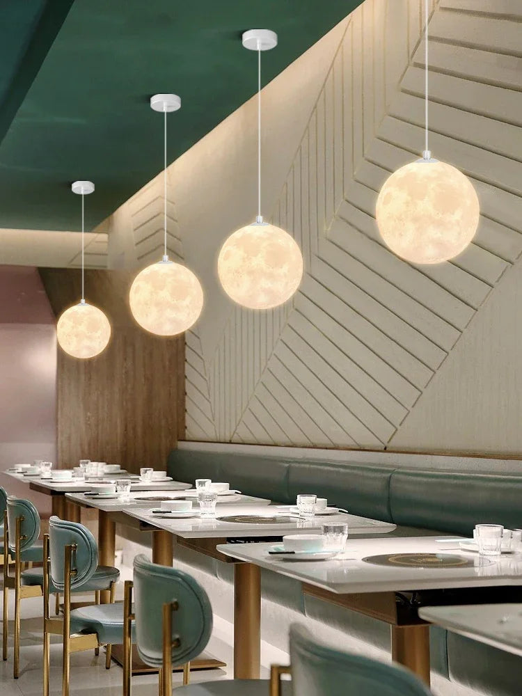 DecorBites™ LED Moon Planet Ceiling Chandelier for Home Decor