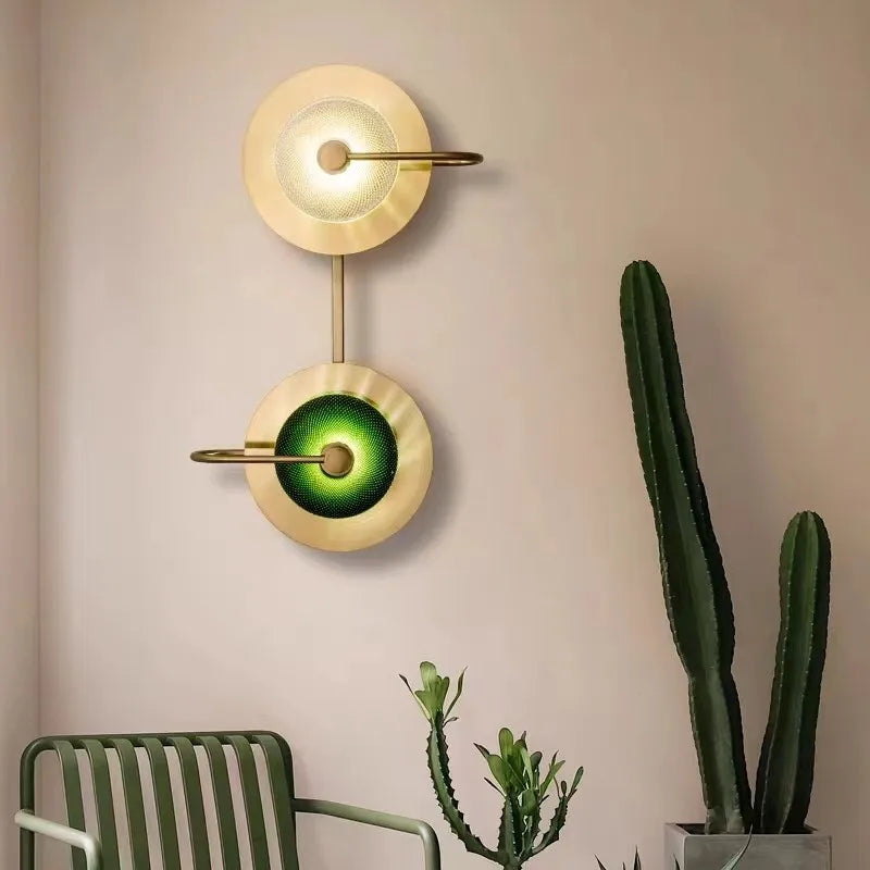 DecorBites™ Glass Led Metal Wall Art Lamp for Modern Living Room Decor