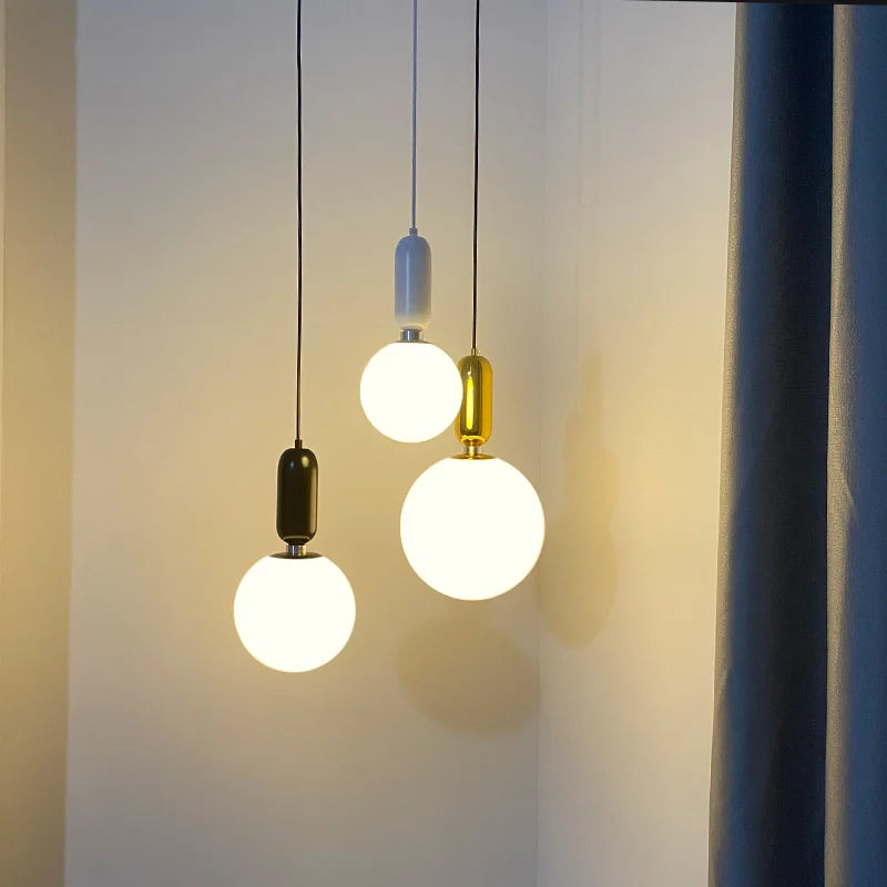 DecorBites™ Glass Ball LED Chandelier for Modern Living Spaces