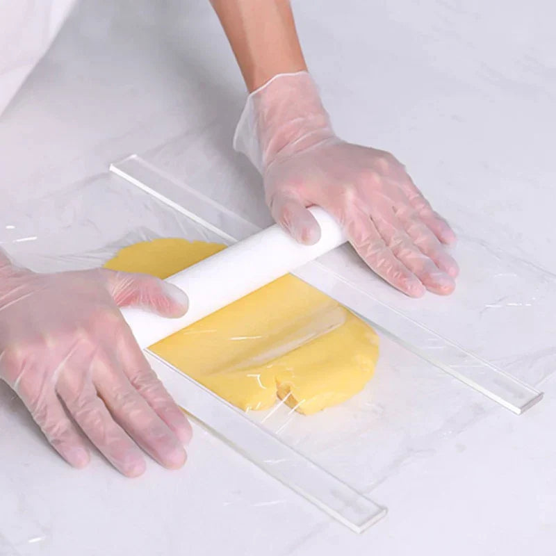 DecorBites™ Biscuit Cake Rolling Tool: Pastry & Fondant Thickness Ruler, Cookie Smoother & Balance Ruler