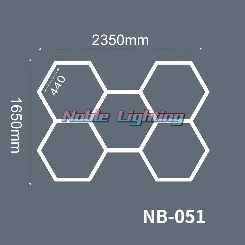 DecorBites™ Geometric LED Lights for Exhibition Car Detailing Garage Workshop - Polygonal Snowflake Theme