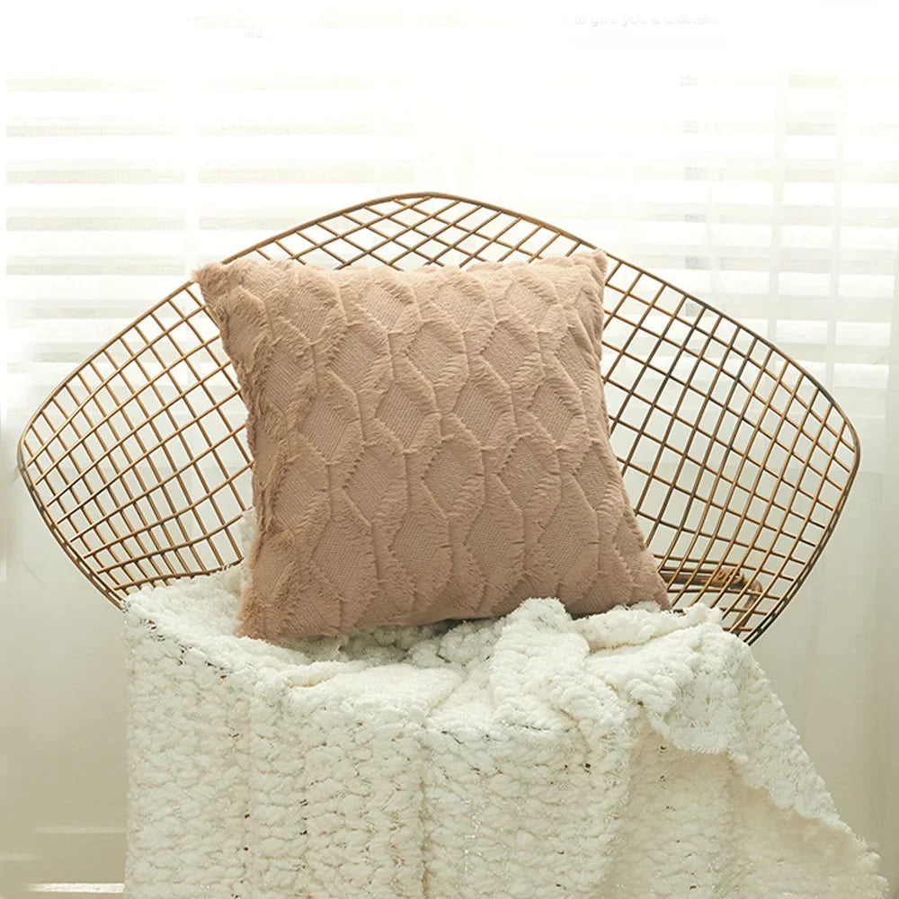 DecorBites™ Embroidered Diamond Cushion Cover for Modern Living Room Decor