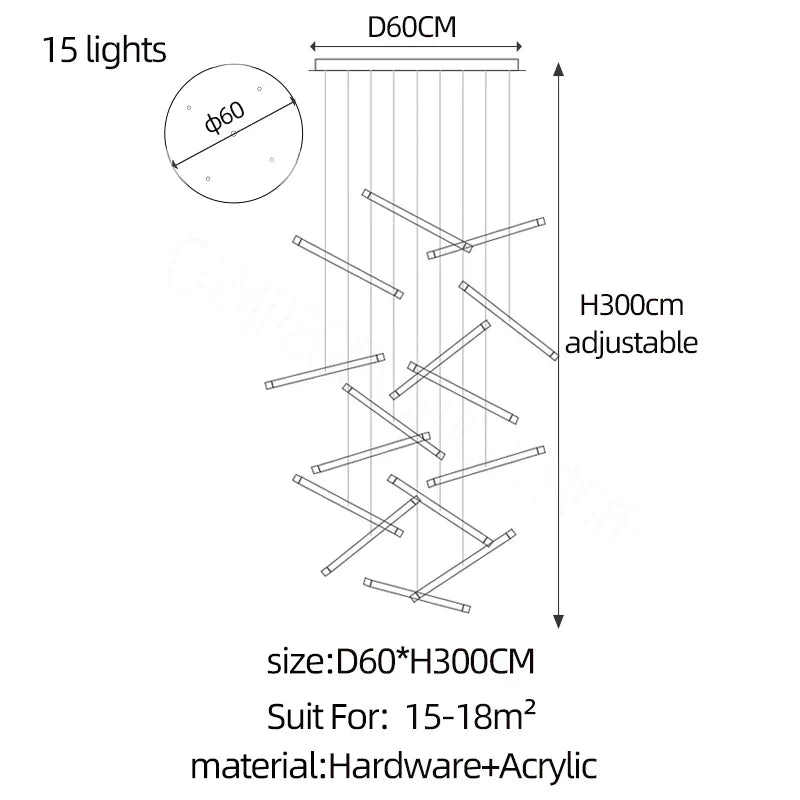 DecorBites™ LED Chandelier: Luxury Indoor Lighting for Living Room, Hall, Staircase
