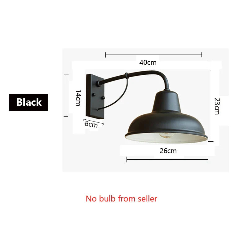 DecorBites™ Iron Outdoor Garden Wall Lamp for Porch, Patio, or Restaurant Lighting