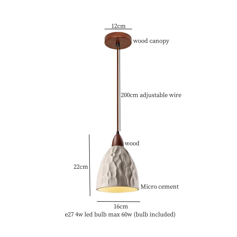 DecorBites™ Bud Micro Cement LED Pendant Lamps: Modern Nordic Hanging Light for Home Decor
