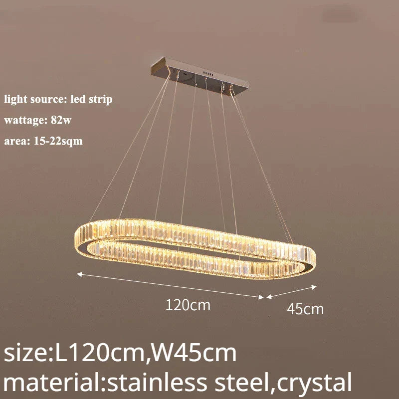DecorBites™ Crystal LED Chandelier: Modern Luxury Lighting for Living & Dining Room