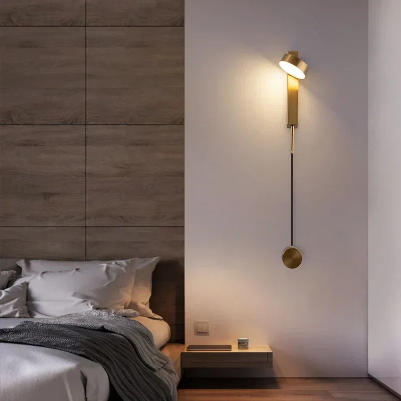 DecorBites™ Black Rotating LED Wall Lamp for Bedroom, Stair, Aisle - Modern Indoor Lighting Fixtures