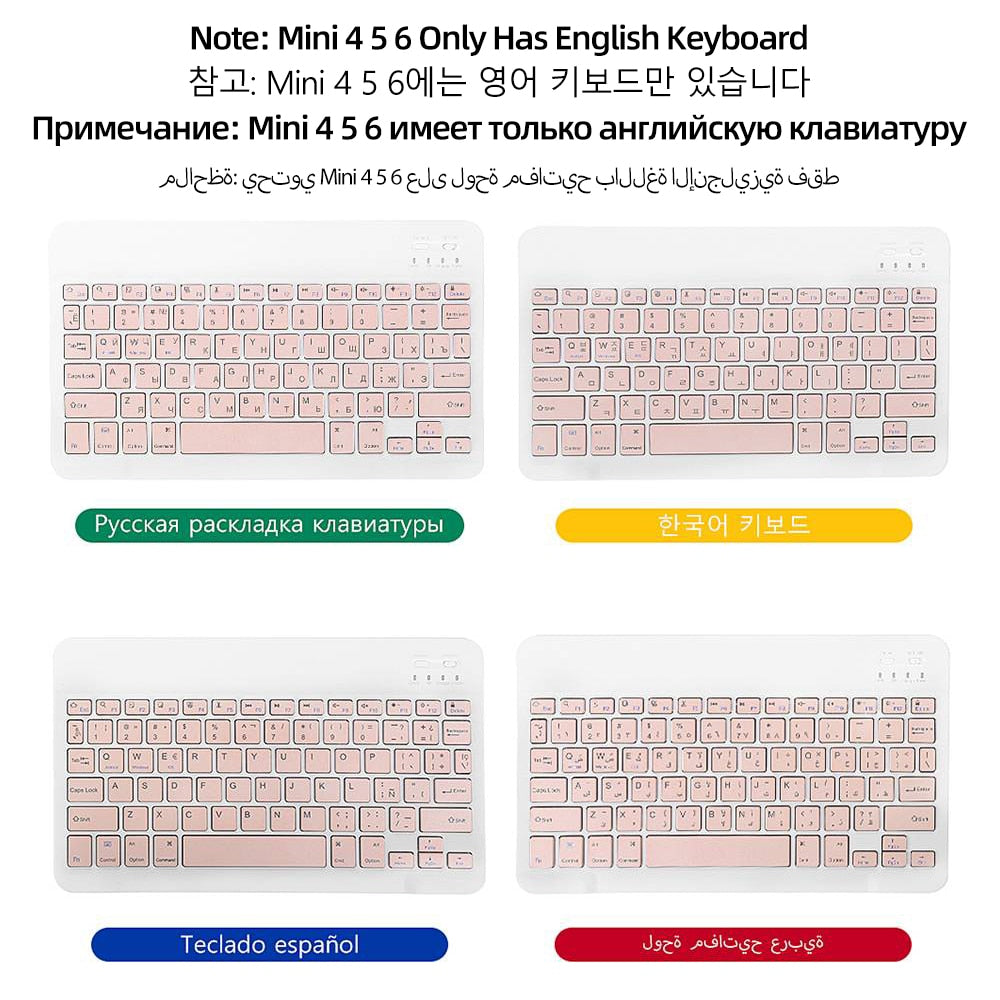 PU Leather iPad Case with Stand and Keyboard