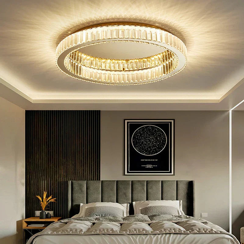 DecorBites™ Crystal LED Ceiling Chandelier for Home Living Room Bedroom Lighting