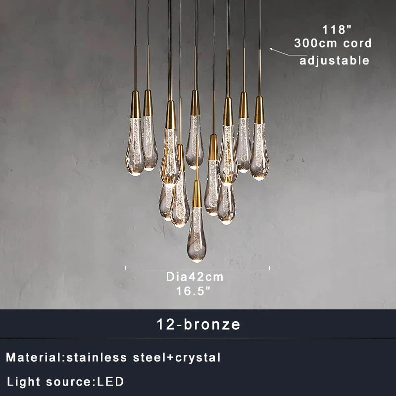 DecorBites™ Crystal Ceiling Pendant Lights for Dining Room, Luxury Designer Foyer Decor Lighting