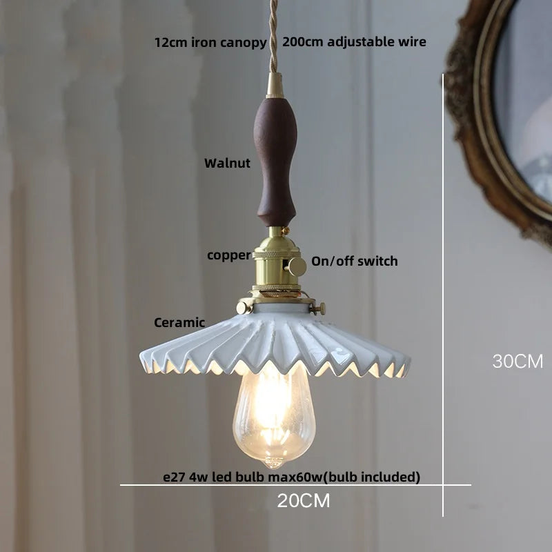 DecorBites™ Ceramic LED Pendant Light Fixture for Home Decor Minimalism Hanging Lamp