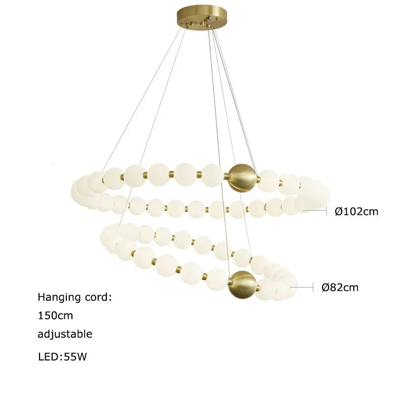 DecorBites™ Love Gold Chrome Chandelier LED Suspension Lighting for Dinning Room