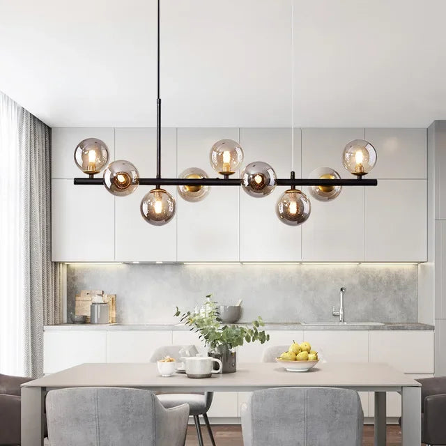 DecorBites™ Glass Ball Gold Pendant Light - 11 Heads for Kitchen Living Dining Room