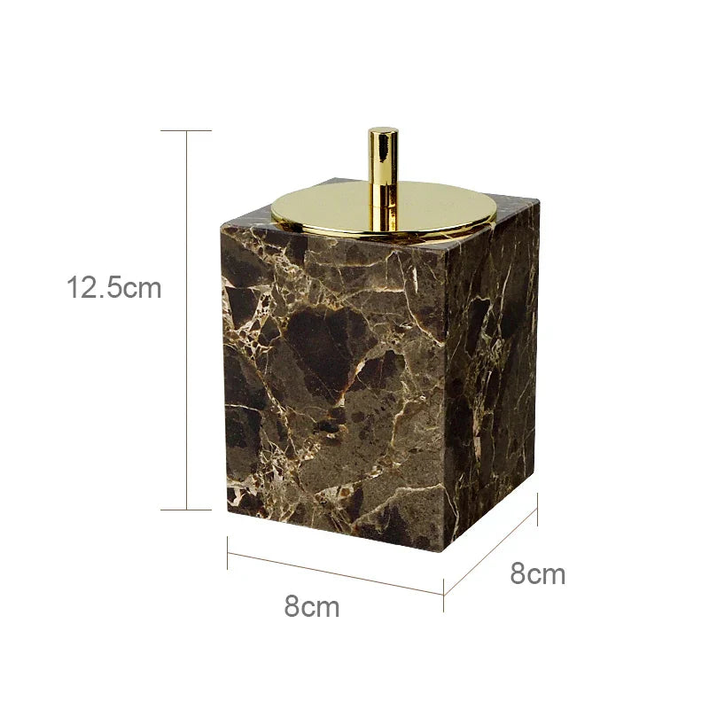 DecorBites™ Emperador Dark Marble Bathroom Set with Luxury Accessories