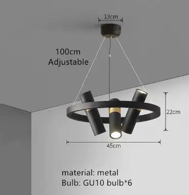 DecorBites™ Black Ring LED Pendant Light for Living Room Dining Kitchen Bar