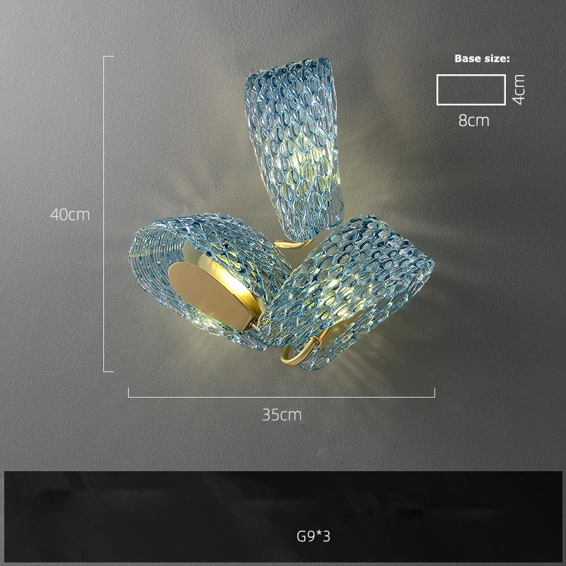 DecorBites™ Blue Queen Crystal Glass LED Ceiling Chandelier - Elegant Lighting Fixture for Living Room