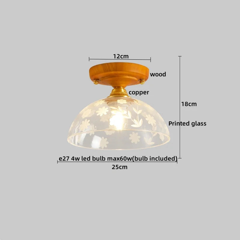 DecorBites™ Brass Glass Ceiling Lamp Modern LED Light Fixture - Elegant Home Decor