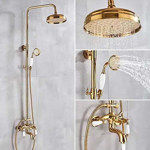 DecorBites™ Dual Handle Rainfall Shower System with Sliding Bar - Wall Mounted Bathroom Mixer