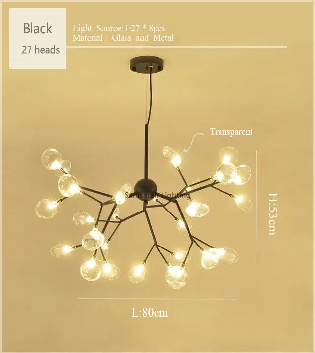 2024 DecorBites™ Nordic Firefly LED Chandelier - Ideal for Living Room, Bedroom, Dining Room