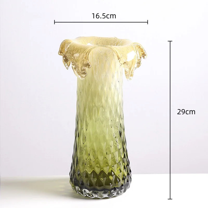 DecorBites™ Gradient Glass Vase & Fruit Plate Set for Home Decor & Storage