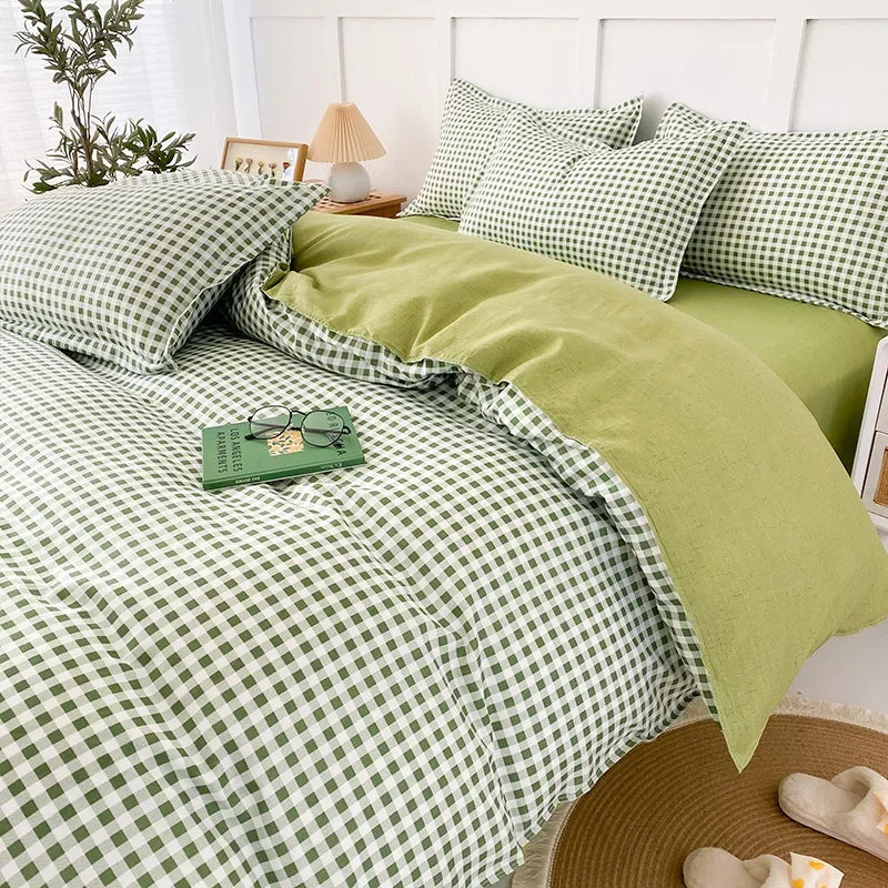 DecorBites™ 4-Piece Geometric Floral Quilt Cover Set for 1.5/1.8/2M Beds