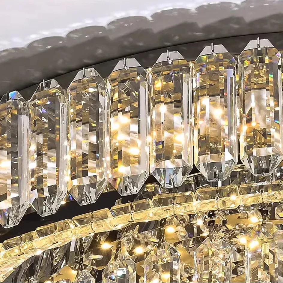 DecorBites™ Cone Crystal Ceiling Chandelier - Stainless Steel Luxury Living Room Decoration