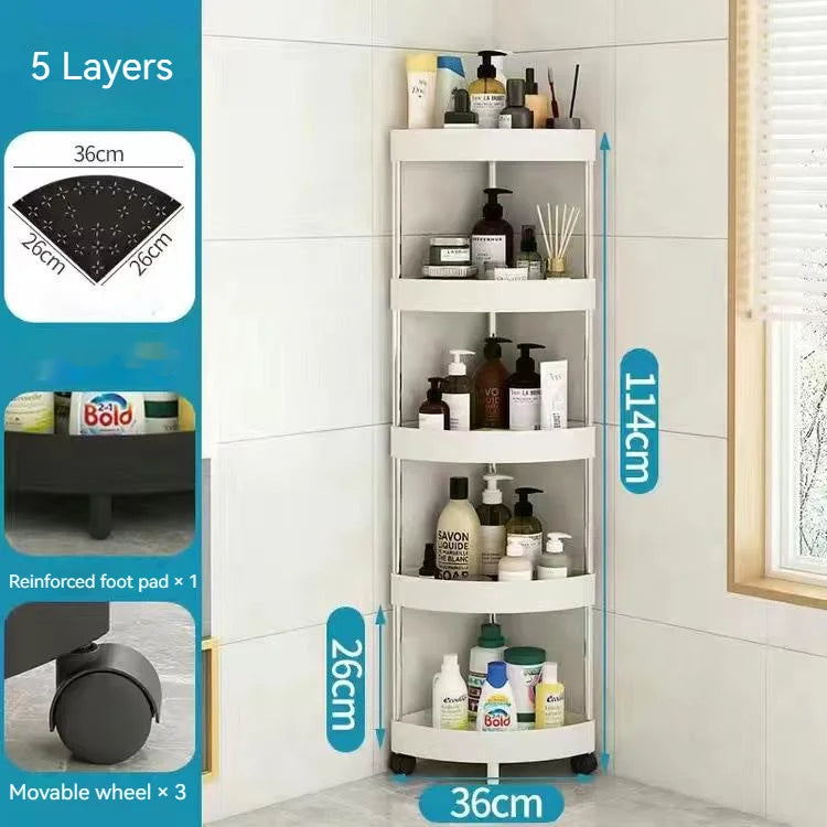DecorBites™ 5-Tier Rolling Cart Storage Rack for Kitchen & Bathroom Organizing