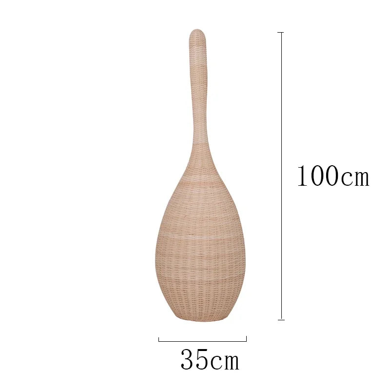 DecorBites™ Bamboo Floor Lamp: Unique Rattan Light for Living Room, Bedroom, Teahouse Decor
