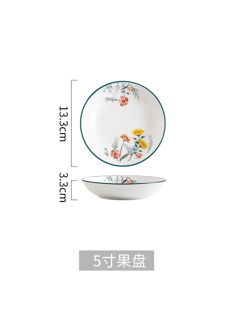 DecorBites™ Bone China Rice Noodles Bowl and Dinner Plate Set