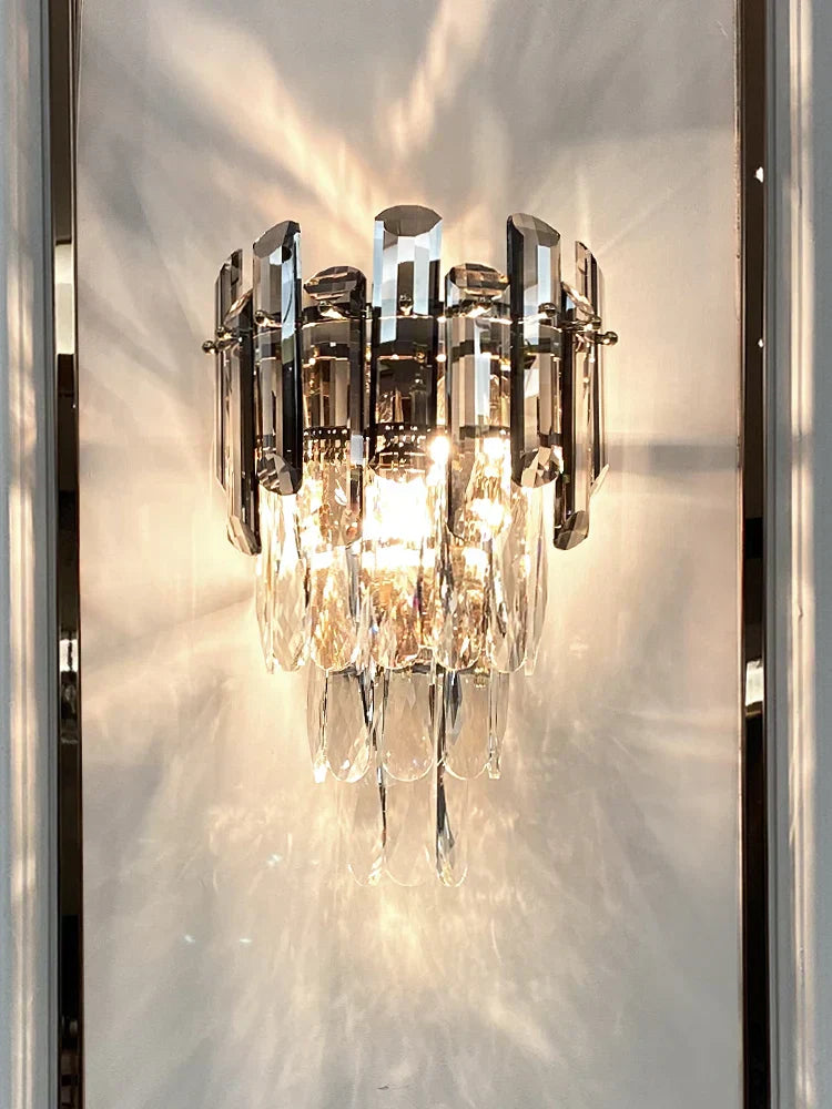 DecorBites™ Crystal Gold LED Wall Sconce - Modern Luxury Wall Lamp for Living Room Bedroom Stairs