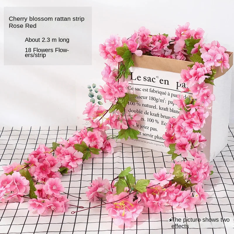DecorBites™ 250cm Rose Flowers Vine Garland Autumn Cane Backdrop Decor