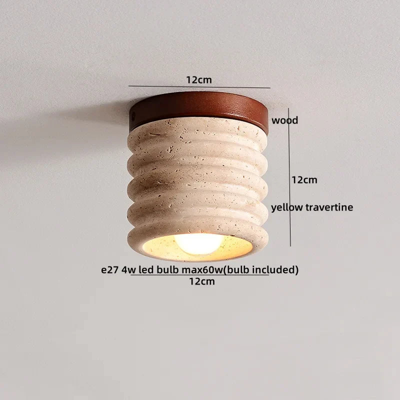DecorBites™ LED Yellow Travertine Flush Mount Ceiling Light Fixtures