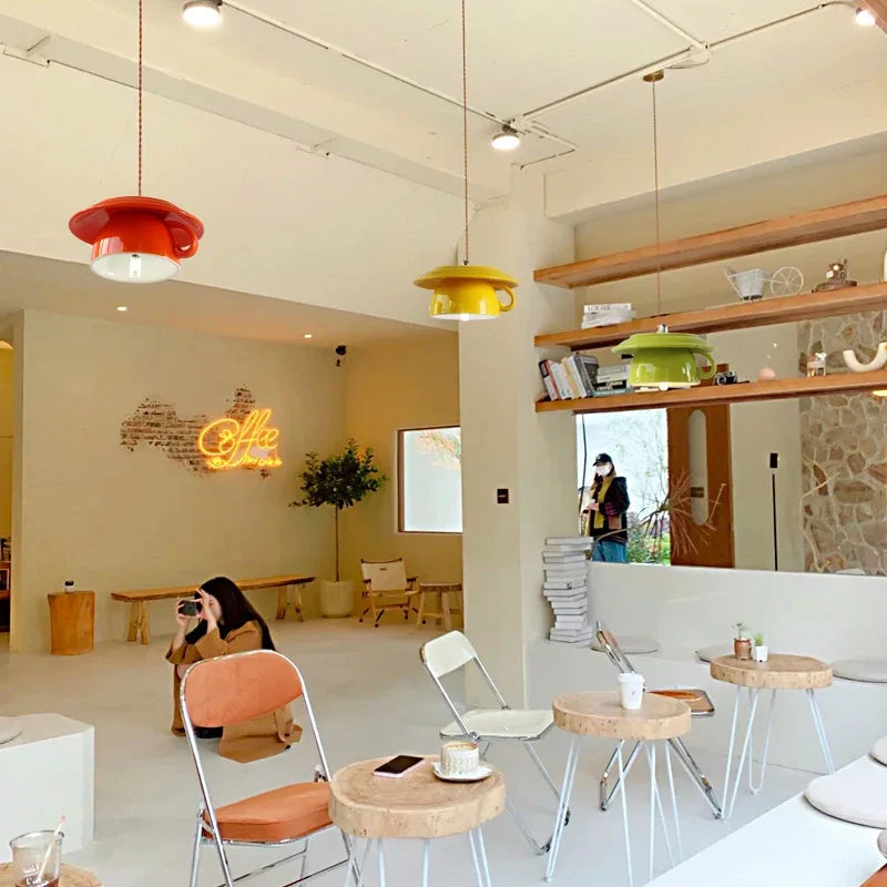 DecorBites™ Ceramic Cup Pendant Lights Ceiling Chandeliers Modern Hanging Lamp