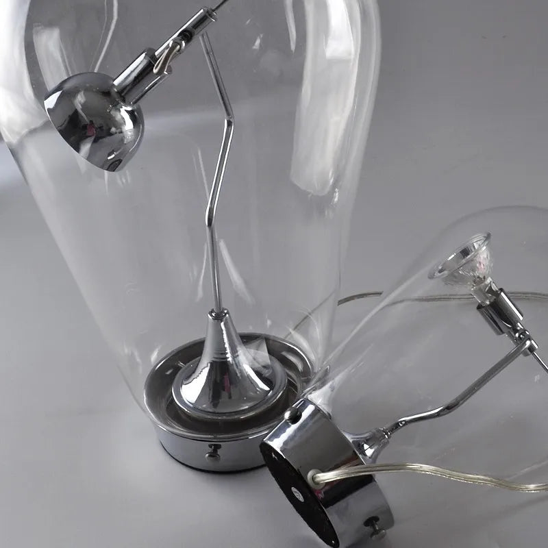 DecorBites™ Lodes Blow Glass Table Light: Adjustable Modern Chrome Lamp for Home, Store, and Bar