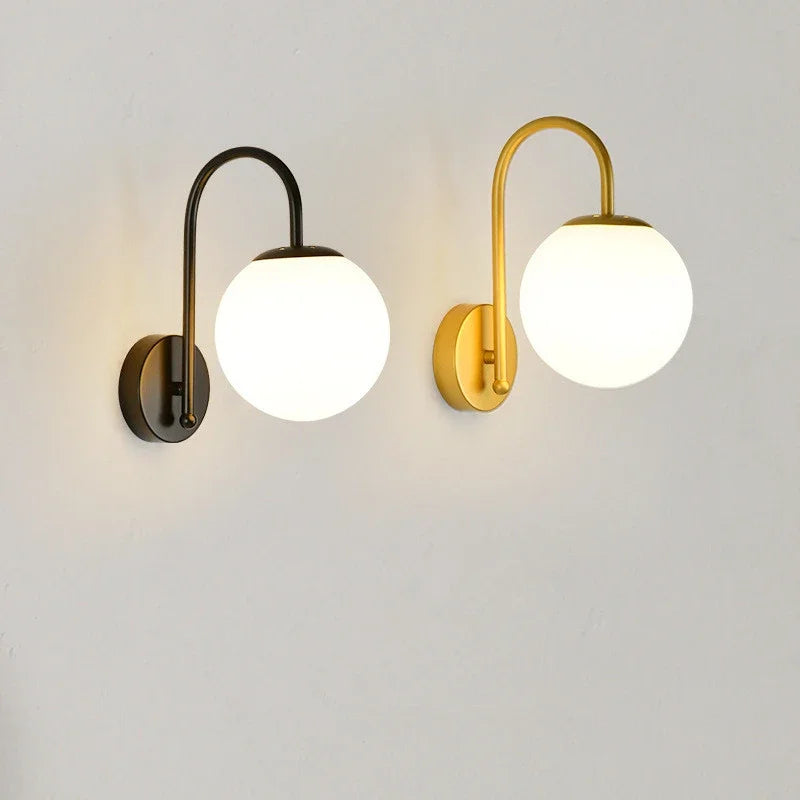 DecorBites™ Glass Ball LED Wall Sconce for Bedroom Living Room, Nordic Style Wall Lighting Fixtures