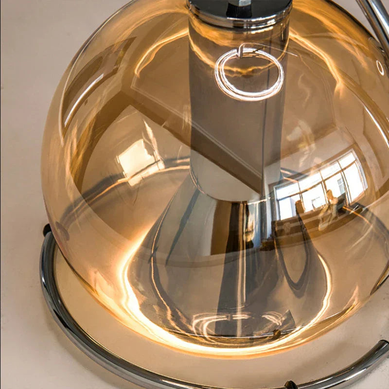 DecorBites™ Amber Glass Pendant Light: Industrial Adjustable Angle Chandelier for Kitchen Bedroom Hallway