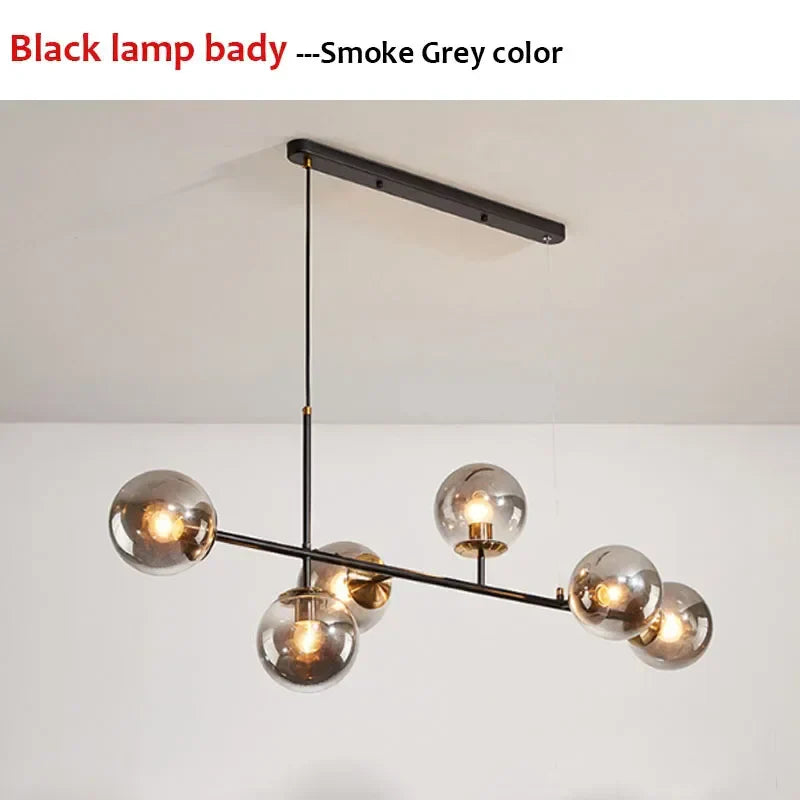 DecorBites™ Glass Ball LED Pendant Light Modern Chandelier for Living Room Decor