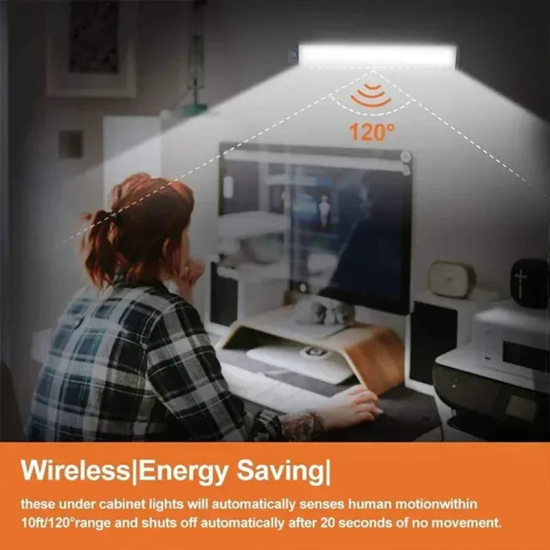 DecorBites™ LED Motion Sensor Cabinet Light: Dimmable Rechargeable Nightlight