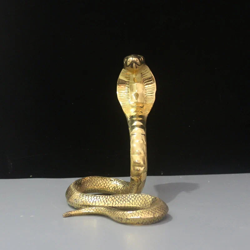 DecorBites™ Copper Cobra Zodiac Snake Feng Shui Decoration Craft