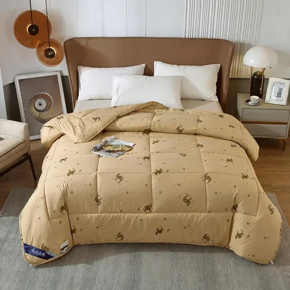 DecorBites™ Camel Hair Quilted Blanket Comforter Single King Size