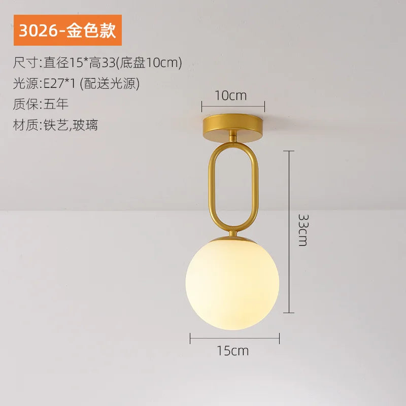 DecorBites™ Black Gold Glass Ceiling Lamp: Modern Nordic LED Lighting Fixtures