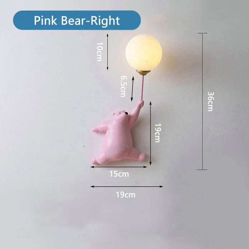 DecorBites™ Bear Night Light: Nordic Cartoon Moon Lamp for Kids Room Decor
