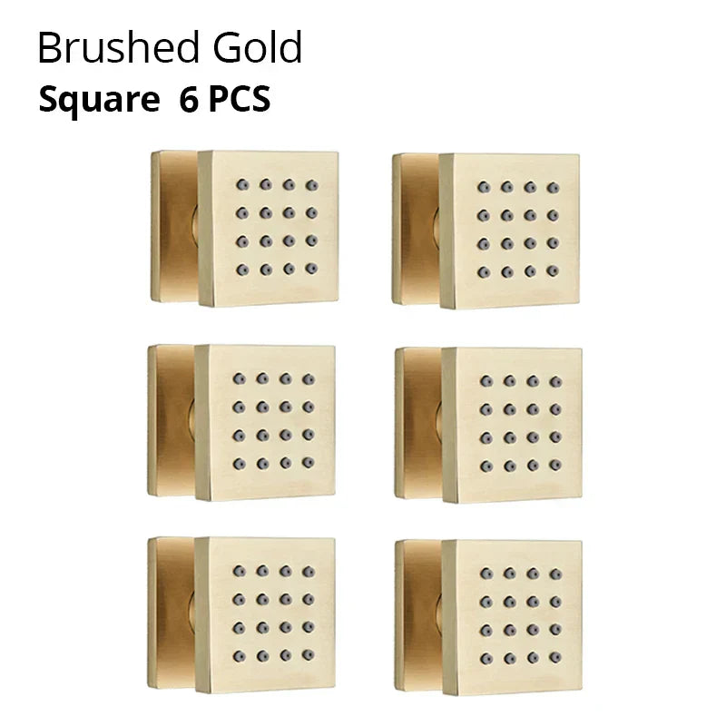 DecorBites™ Brass Body Round Shower SPA Jets for Luxurious Bathroom Massage Experience